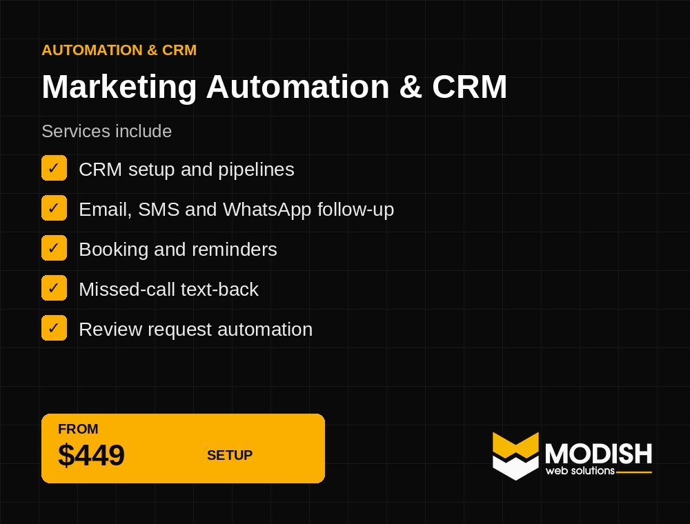 Marketing automation and CRM services from Modish Web Solutions